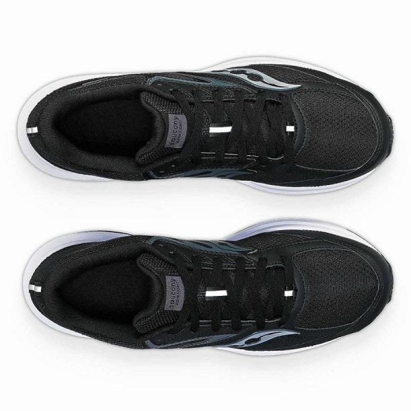 Men's Saucony Cohesion 17 Wide Running Shoes Black / White | NBDATVC-35