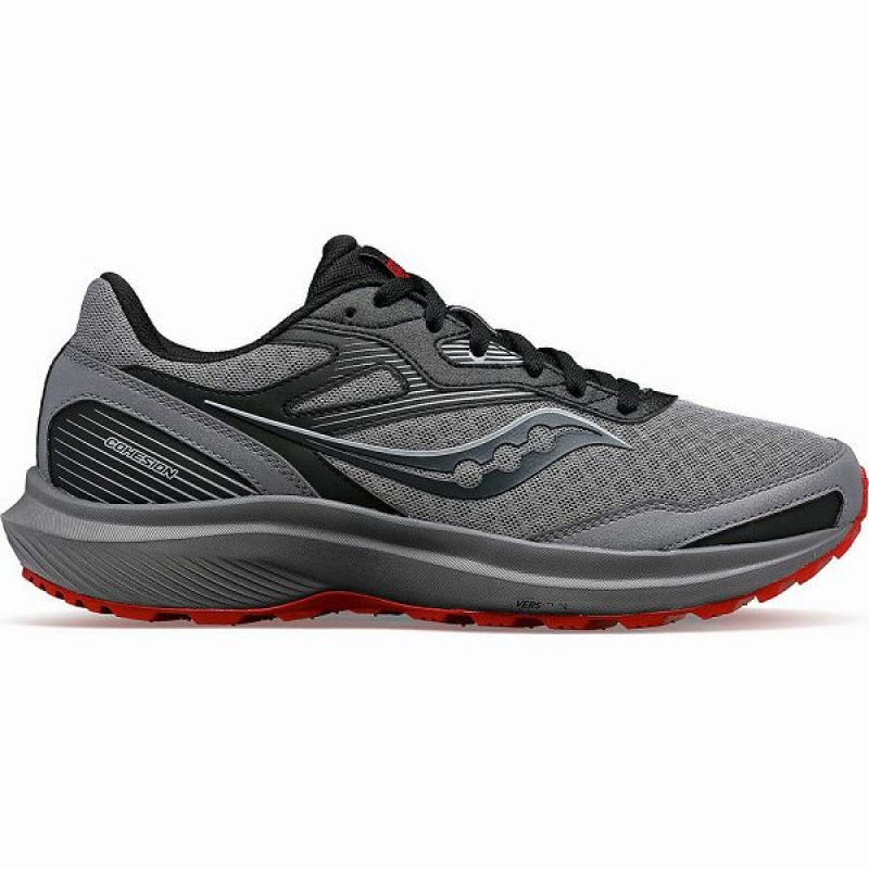 Men\'s Saucony Cohesion TR16 Running Shoes Grey / Burgundy | EWVTNMU-13