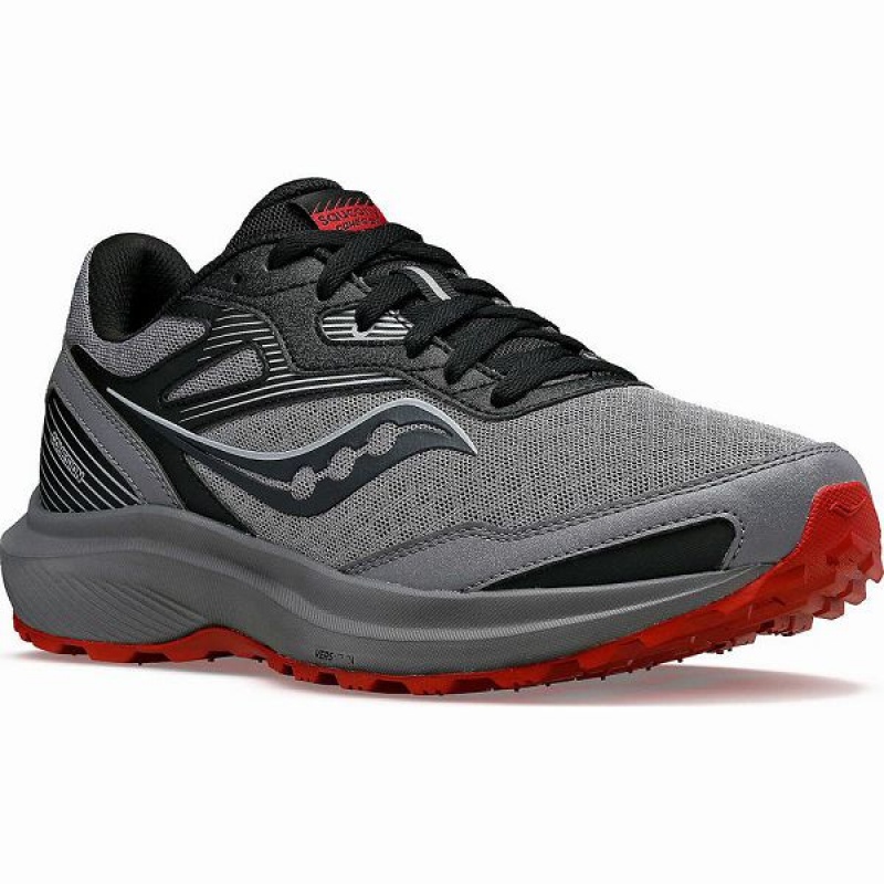 Men's Saucony Cohesion TR16 Walking Shoes Grey / Burgundy | TXPZQIF-63