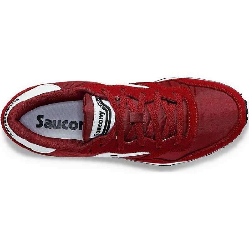 Men's Saucony DXN Trainer Sneakers Burgundy / White | TIAPRFJ-94