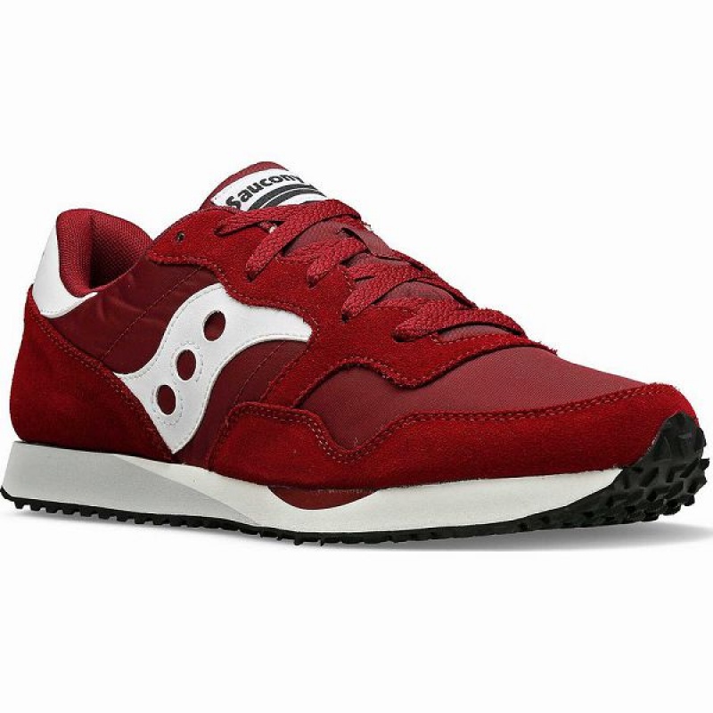 Men's Saucony DXN Trainer Sneakers Burgundy / White | TIAPRFJ-94