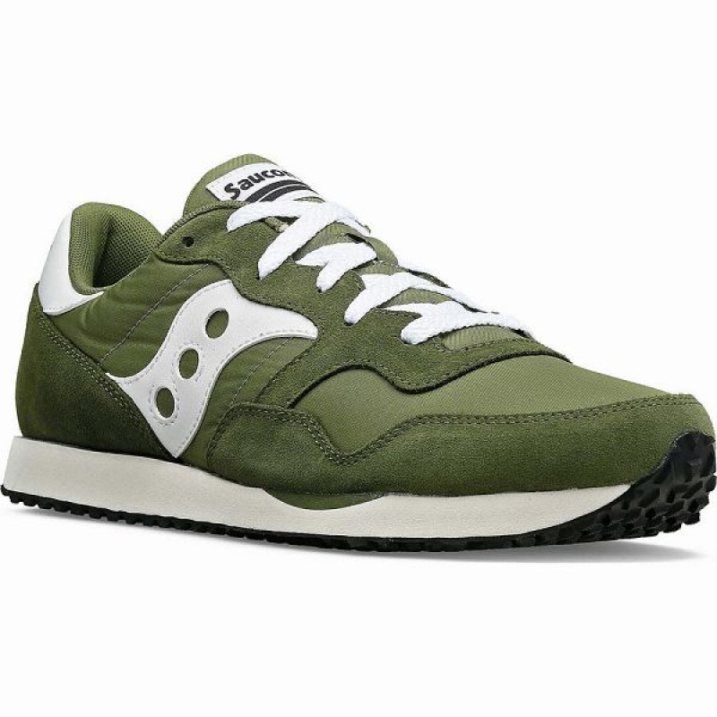 Men's Saucony DXN Trainer Sneakers Green / White | OWTQSBJ-35