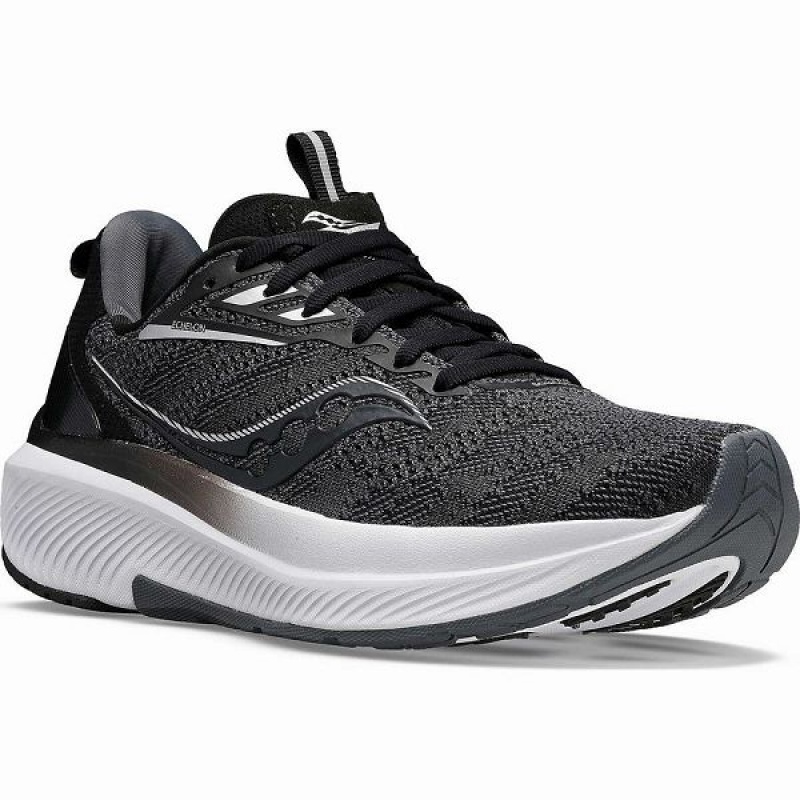 Men's Saucony Echelon 9 Running Shoes Black / White | UDLMIBW-21