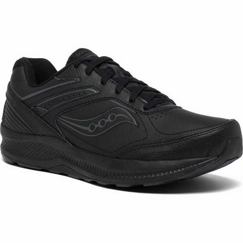 Men's Saucony Echelon Walker 3 Extra Wide Walking Shoes Black | YGVQRTF-45