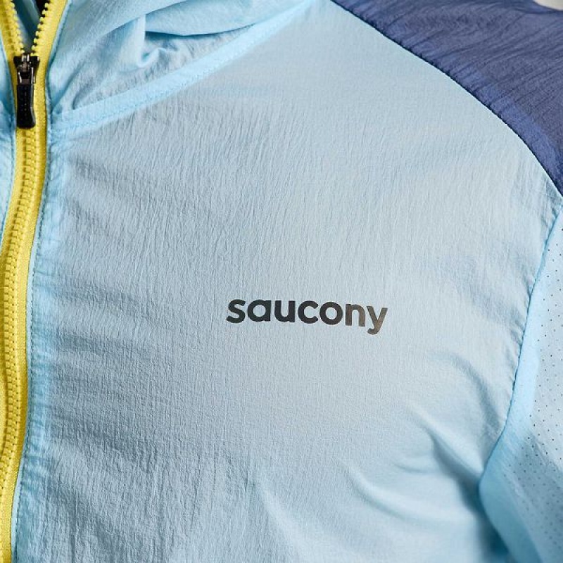 Men's Saucony Elevate Packaway Jackets Blue | XPZKGVL-70