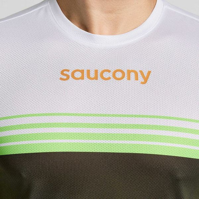 Men's Saucony Elite Long Sleeve T Shirts Umbra | NXTHKZC-56