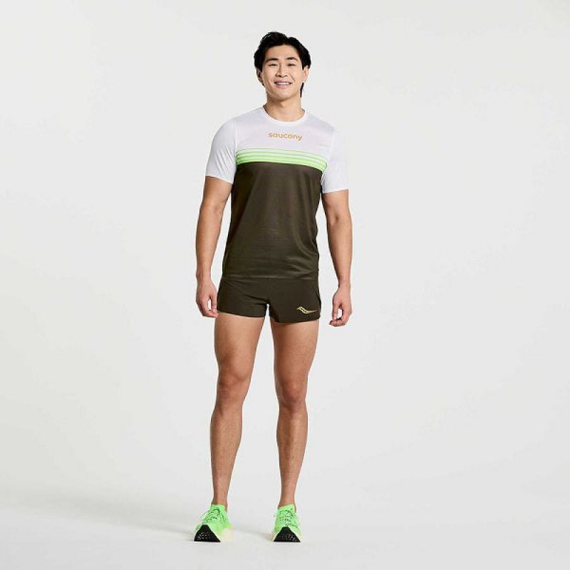 Men's Saucony Elite Short Sleeve T Shirts Umbra | JBOLFER-40