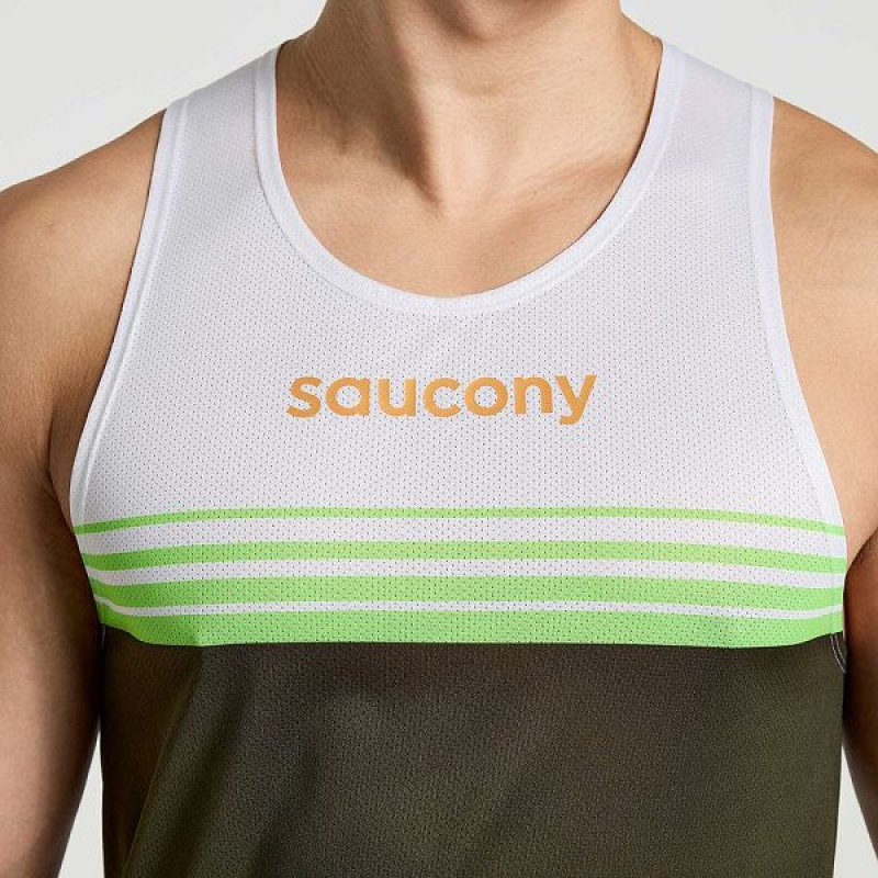 Men's Saucony Elite Singlet Tank Top Umbra | JBDMOXY-70