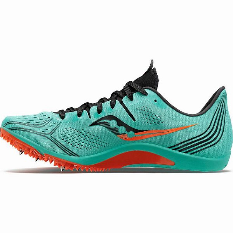 Men's Saucony Endorphin 3 Spike Spikes Shoes Mint / Black | LPQXOEZ-79