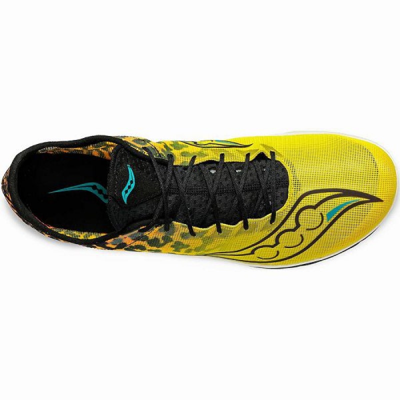 Men's Saucony Endorphin Cheetah Spikes Shoes Black | FNEBPOU-51