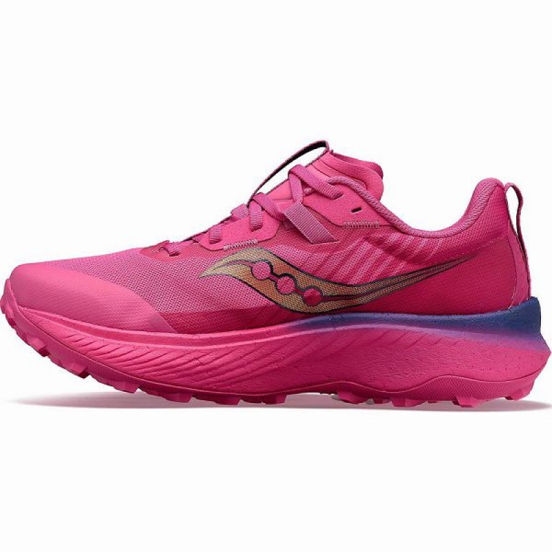 Men's Saucony Endorphin Edge Running Shoes Pink / Navy | DISOHBY-36