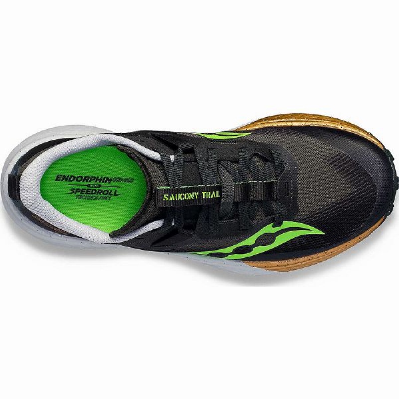 Men's Saucony Endorphin Edge Running Shoes Umbra / Slime | KESLNMZ-25