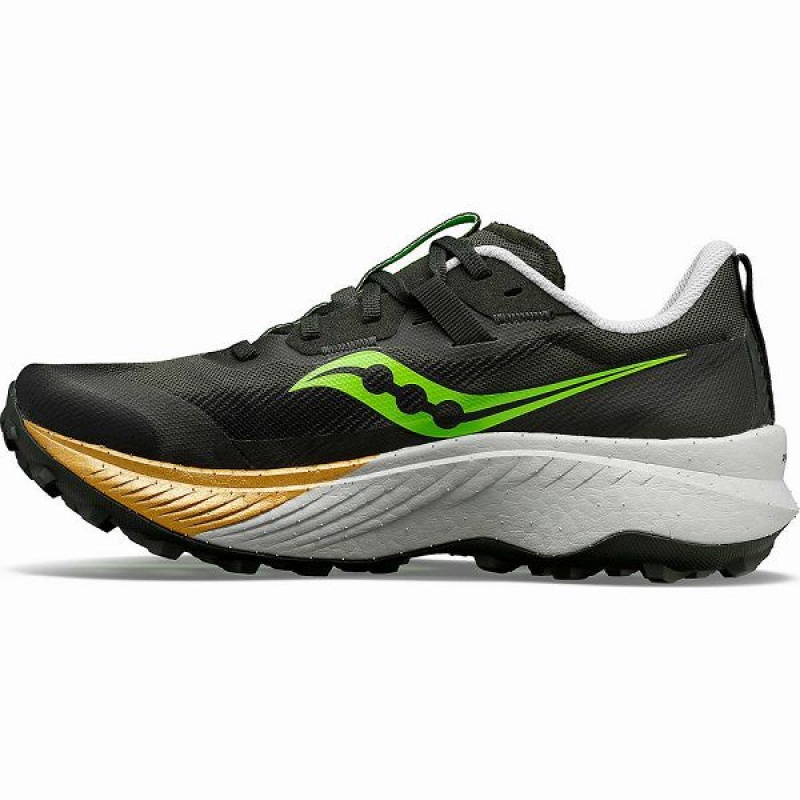 Men's Saucony Endorphin Edge Trail Running Shoes Umbra / Slime | SKCBADL-97