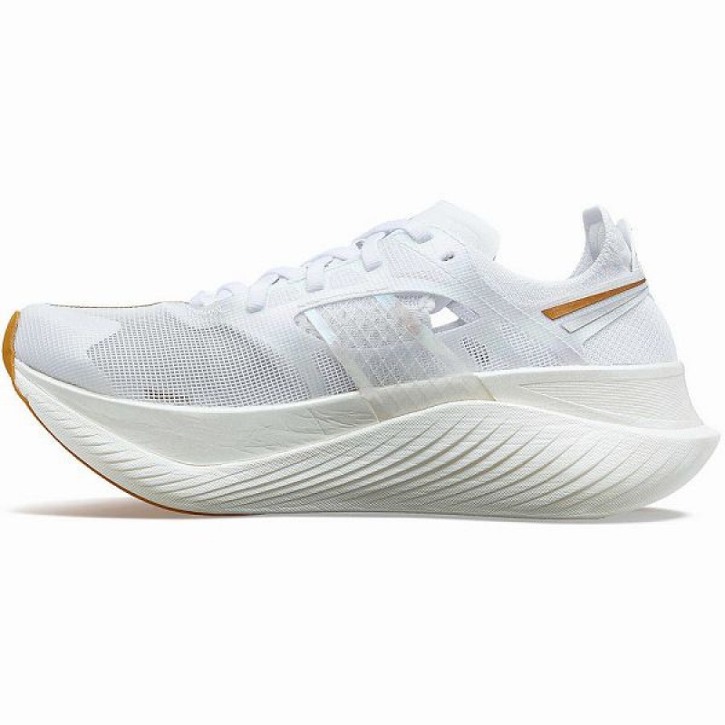 Men's Saucony Endorphin Elite Running Shoes White / Gold | MLCAISN-79