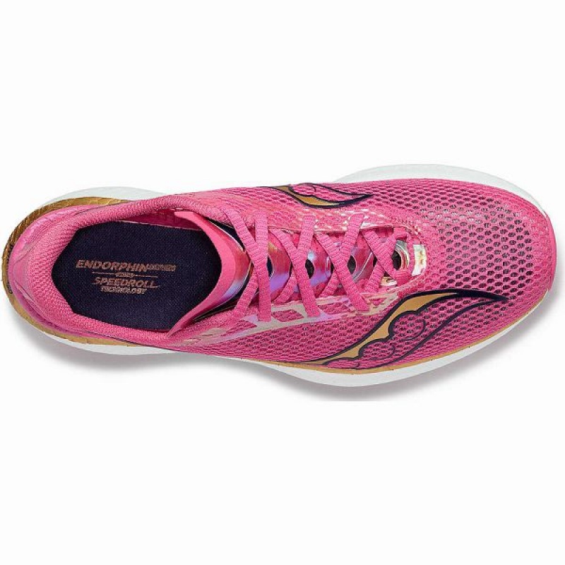 Men's Saucony Endorphin Pro 3 Running Shoes Pink / Navy | LTKZEBF-91