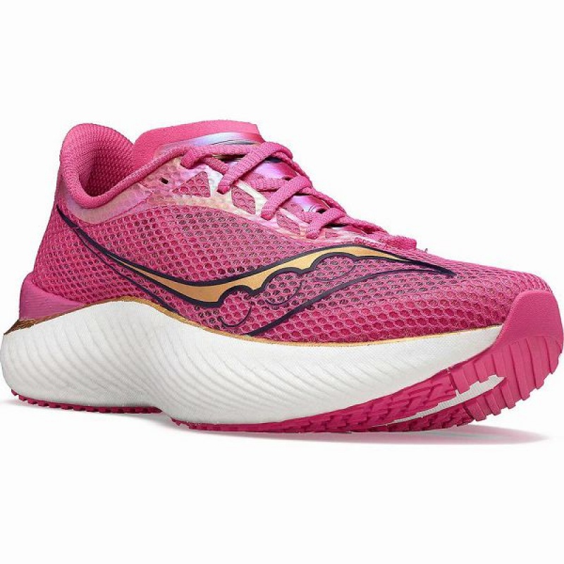 Men's Saucony Endorphin Pro 3 Running Shoes Pink / Navy | LTKZEBF-91