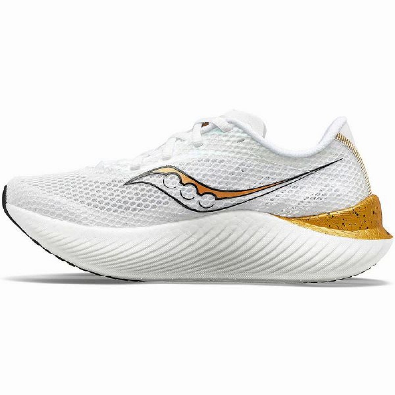 Men's Saucony Endorphin Pro 3 Running Shoes White / Gold | XTAFZPL-24