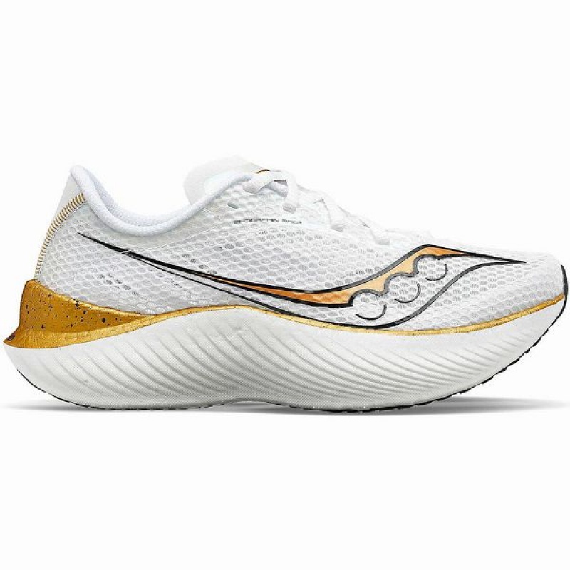 Men\'s Saucony Endorphin Pro 3 Running Shoes White / Gold | XTAFZPL-24