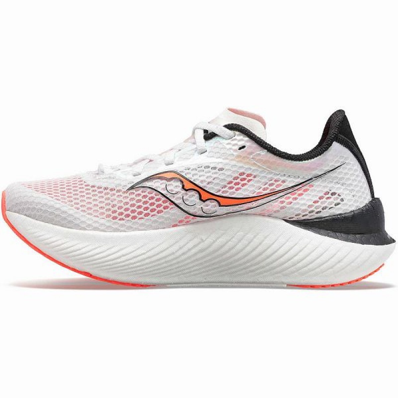 Men's Saucony Endorphin Pro 3 Running Shoes White / Black / Red | CVDFWYH-83