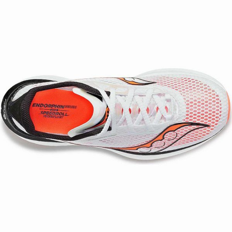 Men's Saucony Endorphin Pro 3 Running Shoes White / Black / Red | CVDFWYH-83