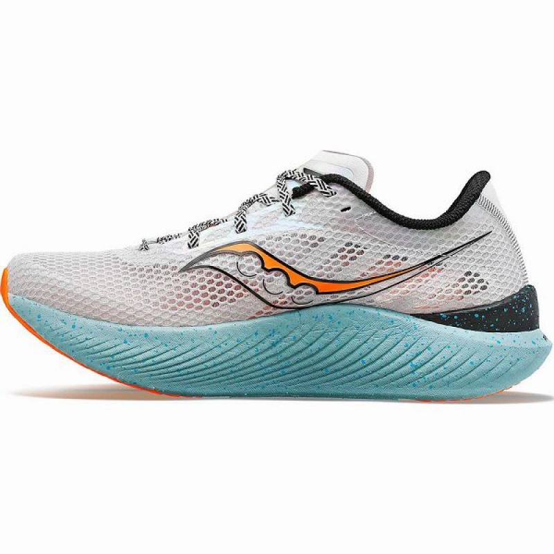 Men's Saucony Endorphin Pro 3 Running Shoes Grey / Orange | KISWNQD-61