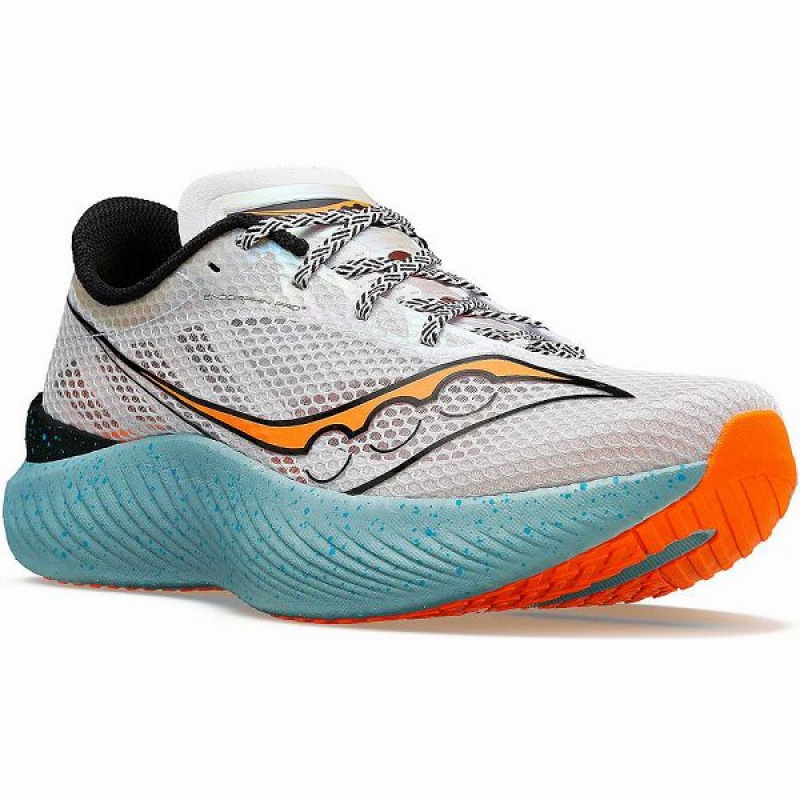 Men's Saucony Endorphin Pro 3 Running Shoes Grey / Orange | KISWNQD-61