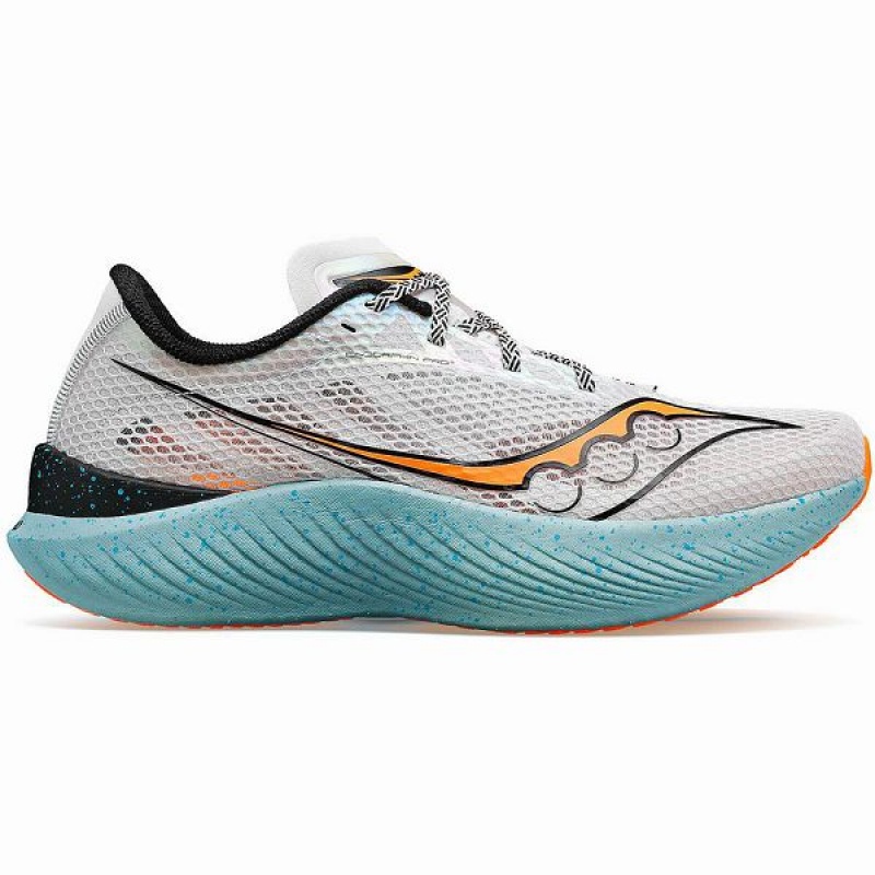 Men\'s Saucony Endorphin Pro 3 Running Shoes Grey / Orange | KISWNQD-61