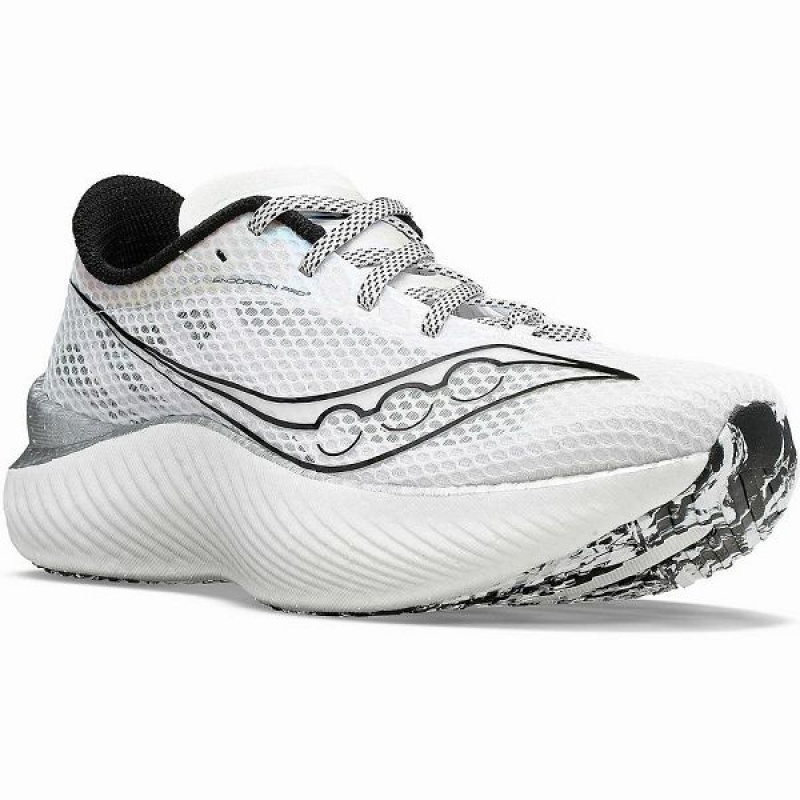 Men's Saucony Endorphin Pro 3 Running Shoes White / Black | WNZJKQX-15