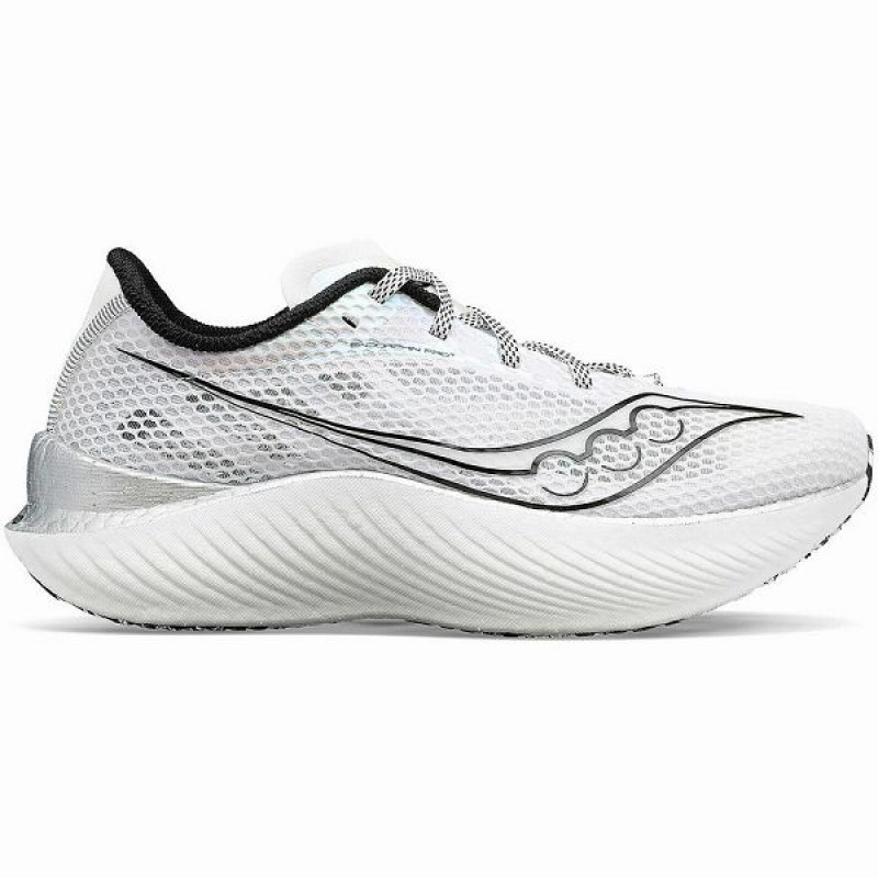 Men\'s Saucony Endorphin Pro 3 Running Shoes White / Black | WNZJKQX-15