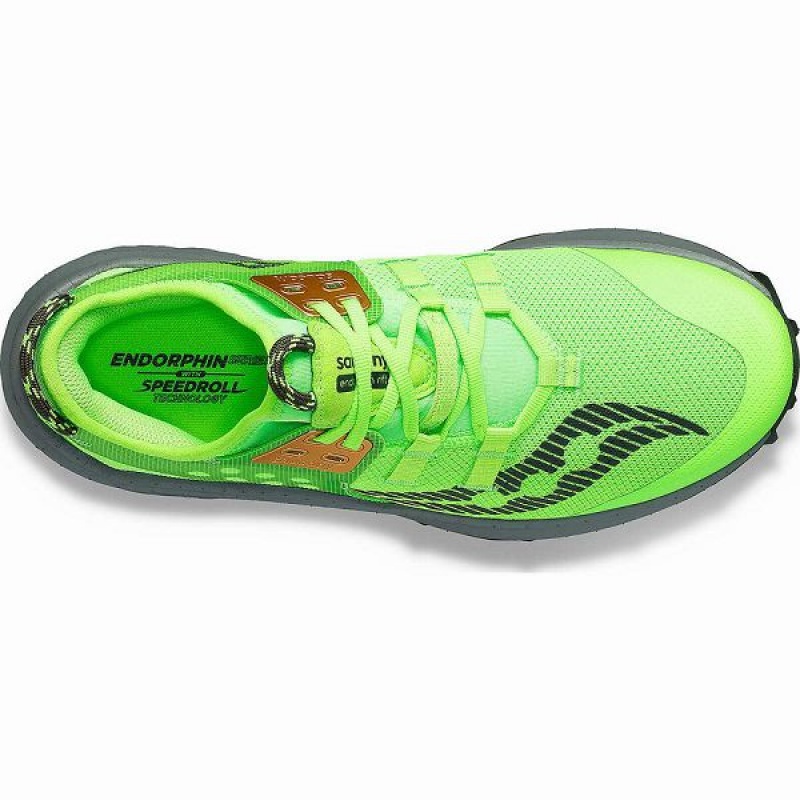 Men's Saucony Endorphin Rift Running Shoes Slime / Umbra | RUVMKBD-25