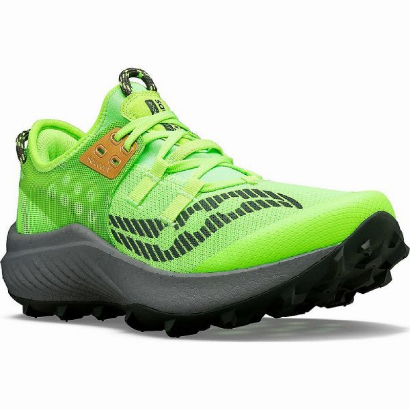 Men's Saucony Endorphin Rift Running Shoes Slime / Umbra | RUVMKBD-25