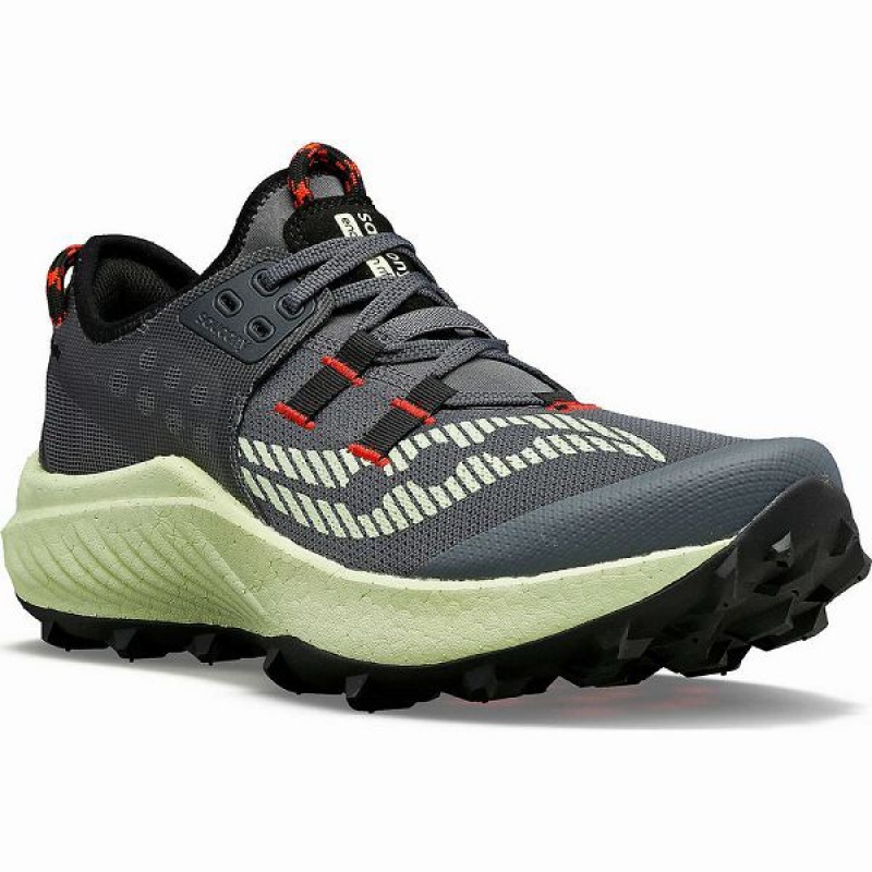 Men's Saucony Endorphin Rift Running Shoes Grey | YVKAFPM-09