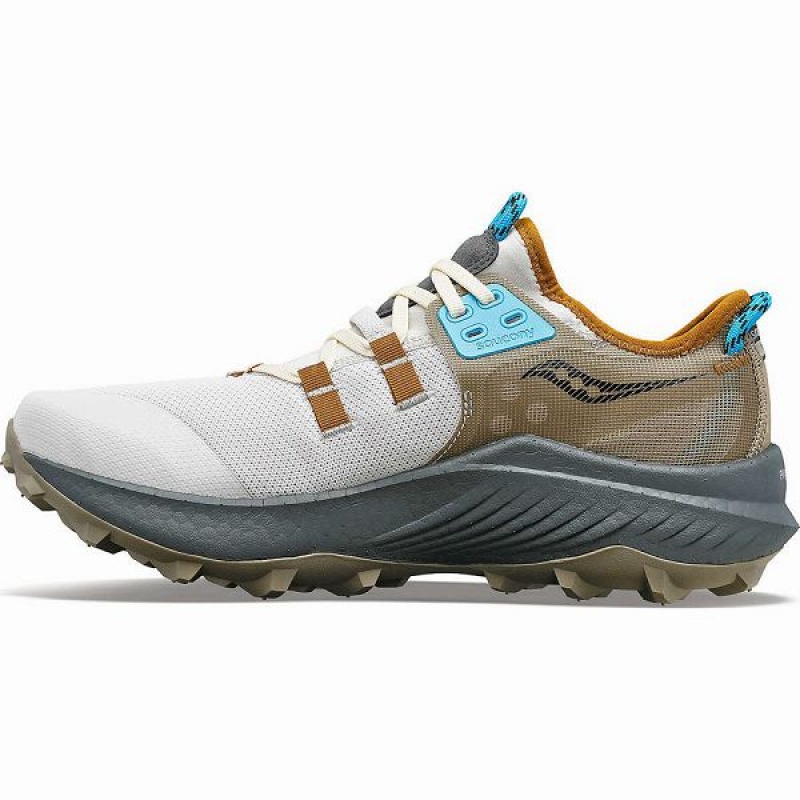 Men's Saucony Endorphin Rift Running Shoes White / Brown | EPASHON-82