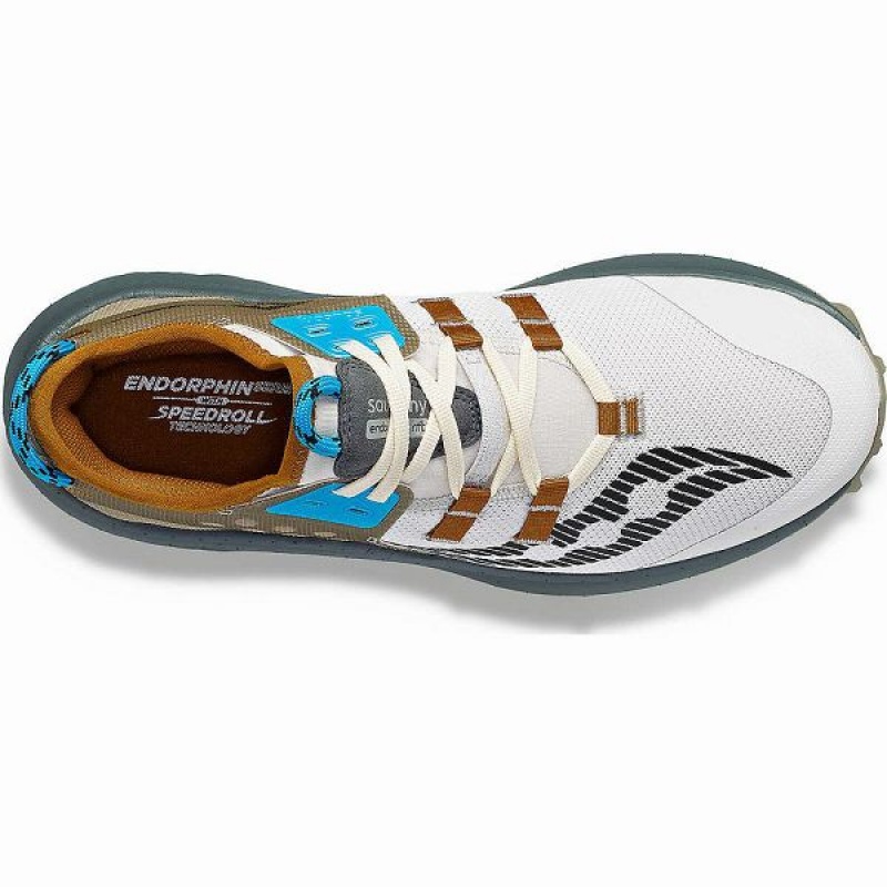 Men's Saucony Endorphin Rift Running Shoes White / Brown | EPASHON-82