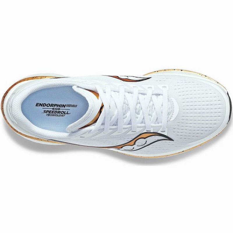 Men's Saucony Endorphin Speed 3 Running Shoes White / Gold | VBOMFRW-61