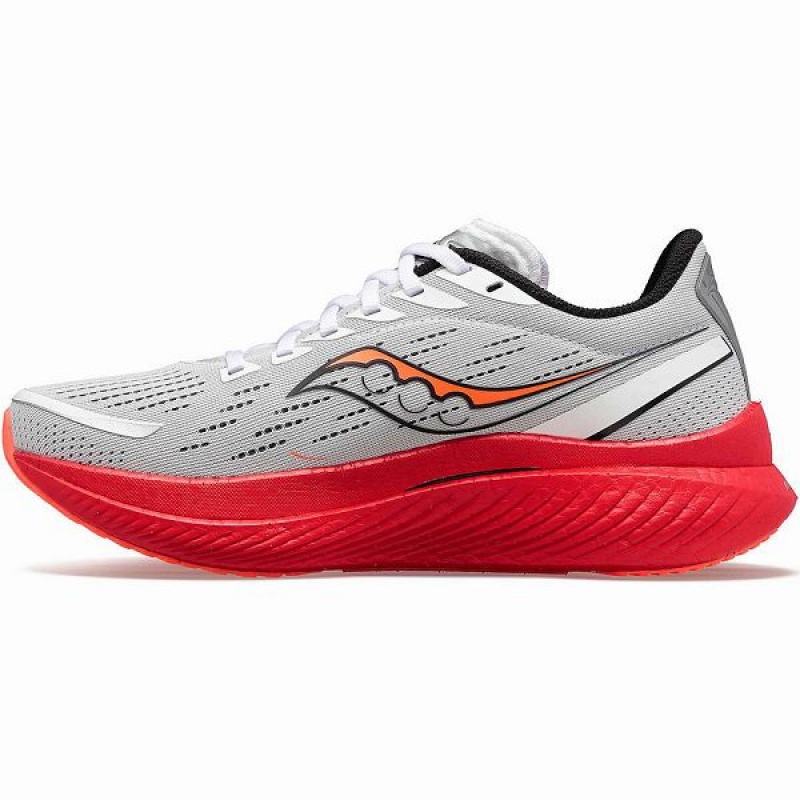 Men's Saucony Endorphin Speed 3 Running Shoes White / Black / Red | EMVXORU-37