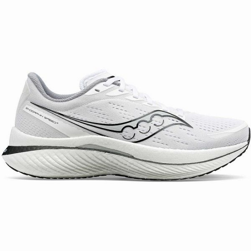 Men\'s Saucony Endorphin Speed 3 Running Shoes White / Black | DPGSJTM-21