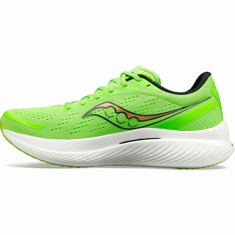 Men's Saucony Endorphin Speed 3 Running Shoes Green / Gold | UMSGIWJ-36