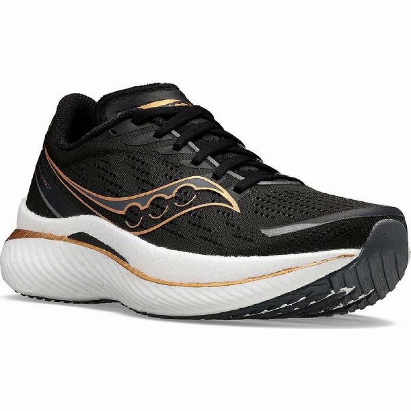 Men's Saucony Endorphin Speed 3 Running Shoes Black | OBULMZH-46