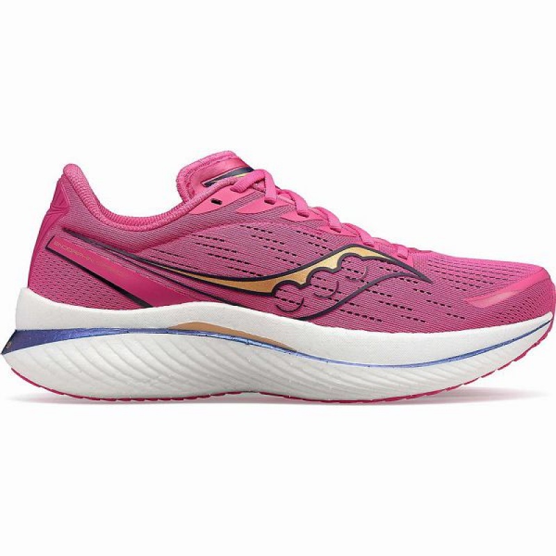 Men\'s Saucony Endorphin Speed 3 Running Shoes Pink / Navy | NHVQMRF-02