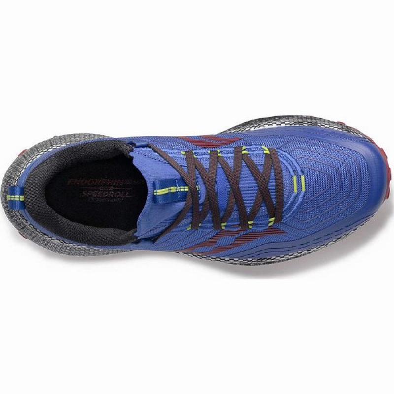 Men's Saucony Endorphin Trail Trail Running Shoes Blue / Brown | RFDUTSM-89