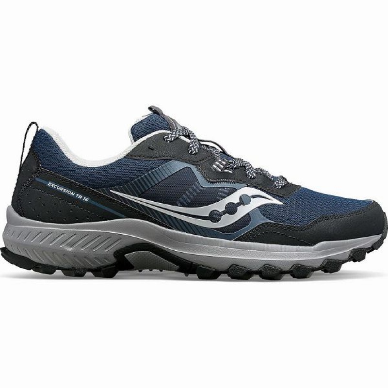 Men\'s Saucony Excursion TR16 Trail Running Shoes Navy / Silver | JALMRET-59