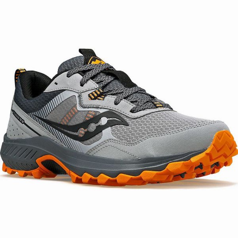 Men's Saucony Excursion TR16 Trail Running Shoes Grey / Orange | JXUCGZA-29