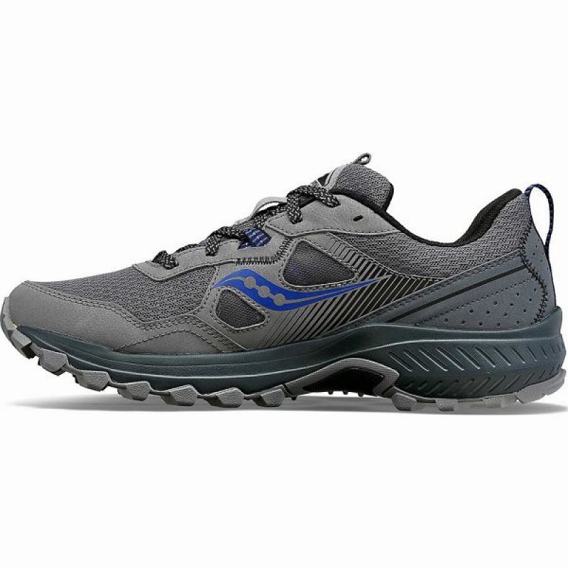 Men's Saucony Excursion TR16 Trail Running Shoes Grey / Blue | YFRAMJK-08