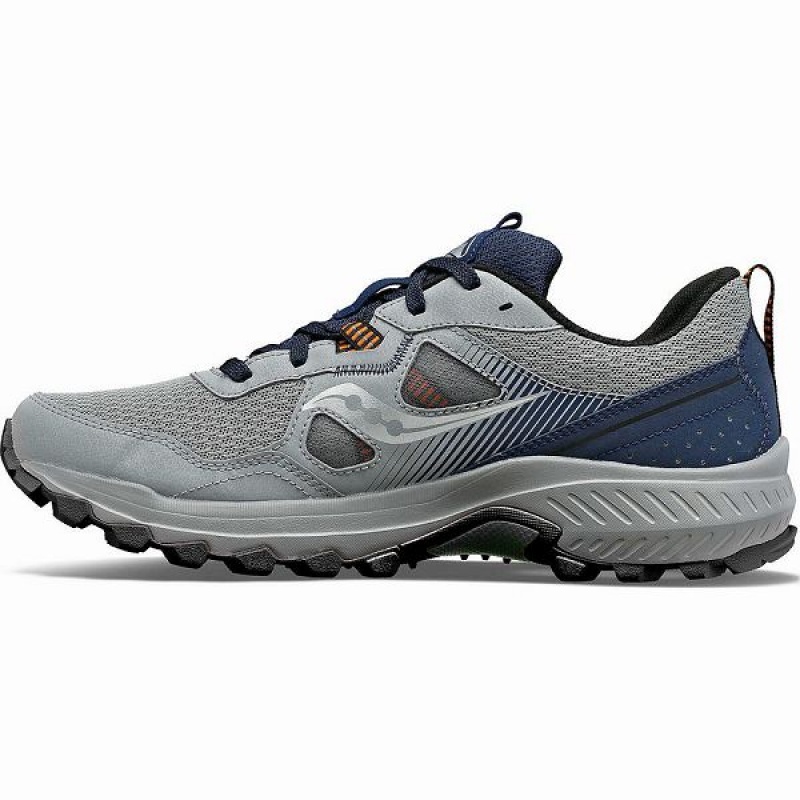 Men's Saucony Excursion TR16 Trail Running Shoes Grey / Navy | CKBOWFY-25