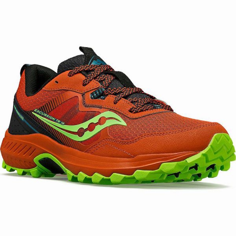 Men's Saucony Excursion TR16 Trail Running Shoes Orange / Green | LYGHANW-78