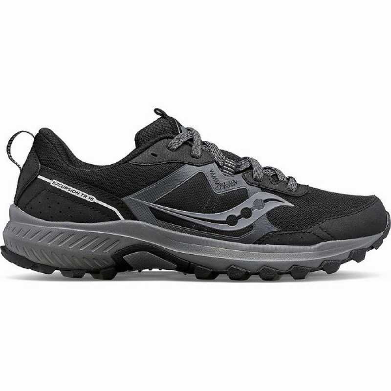 Men\'s Saucony Excursion TR16 Trail Running Shoes Black / Grey | PDFIUQR-27