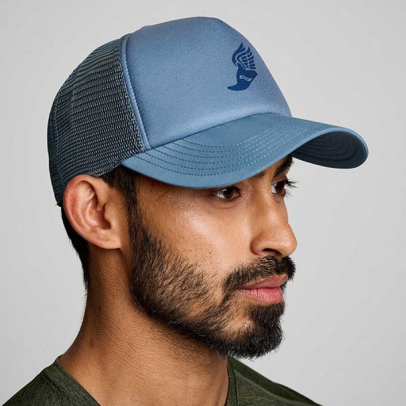 Men\'s Saucony Foamie Trucker Hats Blue | OGTRCVI-17