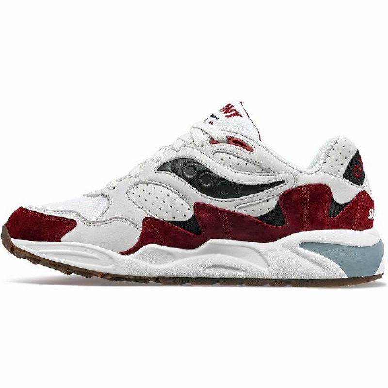 Men's Saucony Grid Shadow 2 Sneakers Cream / Red | OLHYGRE-24