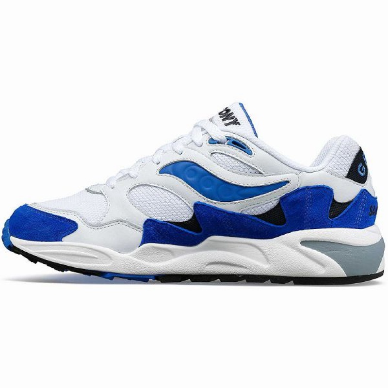 Men's Saucony Grid Shadow 2 Sneakers White / Blue | UNMAPBF-07